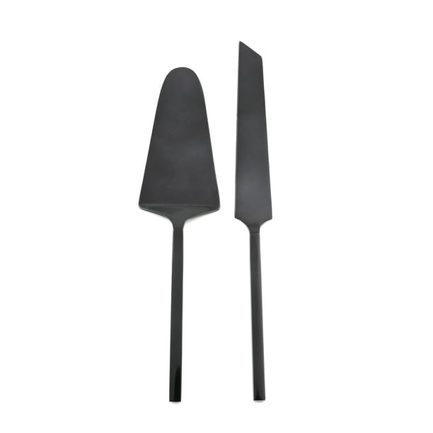 Matte Black Stainless Steel Cake Knife & Server