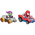 thumbnail image 1 of Pack de 2 unidades de Hot Wheels RacerVerse de Toy Cars con Spider Man y Green Goblin, 1 of 6