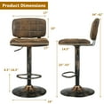 thumbnail image 2 of Gymax Set of 2 Adjustable Bar Stools Swivel Bar Chairs w/Backrest Retro Brown, 2 of 10