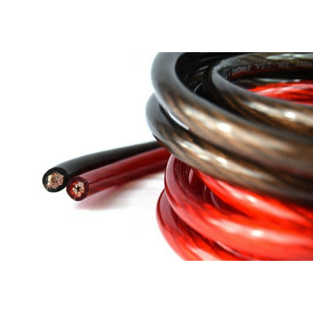4 Ga 10' Red and 10' Black Car Audio Power Ground Wire Cable 20' ft