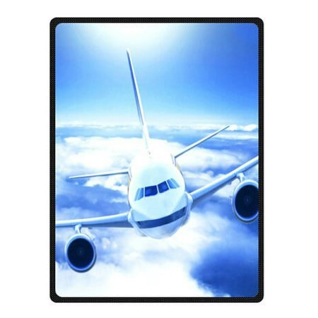 CADecor Airplane Blanket Fleece Throw Blanket 58x80 (Best Travel Blanket For Airplane)