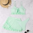 thumbnail image 6 of Huowey Women Swimwear Summer Leisure Beach Solid Color Wrap Skirt 3PCS Swimsuit Vacation Beachwear Honeymoon Cruise Trendy Wear, 6 of 6