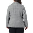 thumbnail image 4 of Agnes Orinda Blazers for Women Plus Size Plaid Notched Lapel Long Sleeve Business Casual Blazer Jackets 4X Black White, 4 of 7