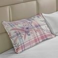 thumbnail image 2 of Ambesonne Pastel Plaid Knitted Quilt Pillowcover, Romantic Soft Floral, 30"x20", Lilac and Pale Pink, 2 of 2