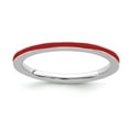thumbnail image 1 of 925 Sterling Silver Stackable Expressions Red Enameled 1.5mm Ring Size: 10; for Adults and Teens; for Women and Men, 1 of 5