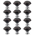 thumbnail image 1 of 12 piezas de manijas de gabinete de cristal negro, perilla de gabinete con tamaño, perilla de puerta, tirador de cajón, manijas de puerta para cocina, oficina, dormitorio, armario (30 mm), 1 of 5