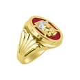 thumbnail image 3 of RYLOS Men's Rings Yellow Gold Plated Silver Christ Head Religious Ring With Diamonds and Red Quartz Red Quartz Designer Men's Jewelry Size 8, 3 of 6