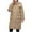 Khaki, variant on Somuwie Clearance Women's Winter Casual Loose Fashion Color Pocket Zippered Tops Reversible Long Cotton Coat