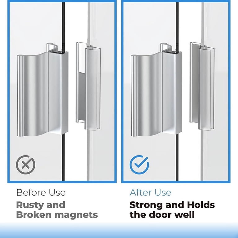 Shuisen Shower Door Magnet Replacement – 2.5-Inch Magnetic Strip, Fits Glass & Swing Shower Doors, Strong Neodymium Suction