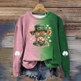 thumbnail image 3 of Casual Print Sweatshirt Long Sleeve Crewneck Pullover Soft Warm Winter Wear Without Hood Celebrating St. Patrick's Day,Green,M, 3 of 4