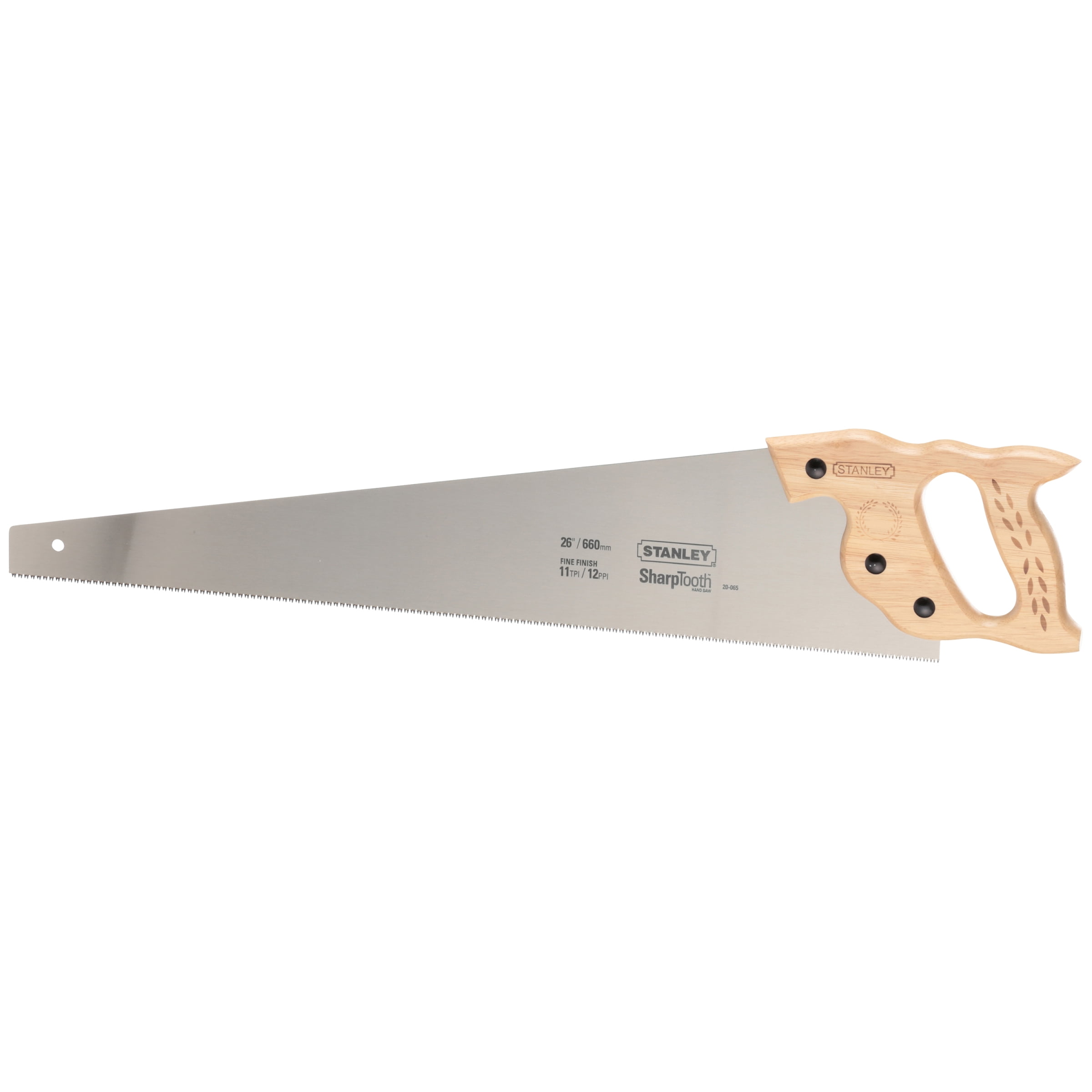 Fine Sharp Tooth Finish Carpenters STANLEY Short-Cut Hand Saw 26 in 