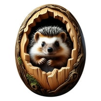 Hedgehog in Nest Hanging Ornament, Christmas/Easter/Halloween/Daily Tree Decoration, Flat Owl Gifts for Grandparents, Parents, Kids, Neighbors, Friends Owl Ornaments for Christmas Tree