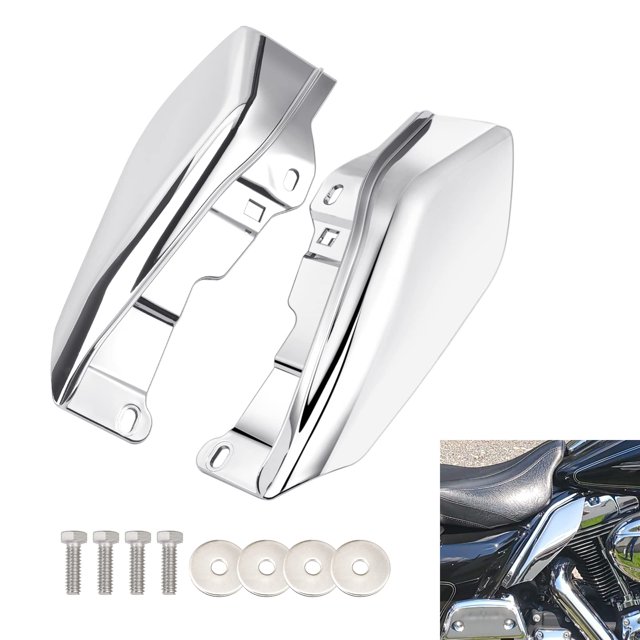Amazicha Deflector de aire cromado de marco medio compatible con Harley Davidson Touring Electra Glide/Street Glide/Road Glide/Tri Glide/Road King modelos 2009-2024 sin ventilador de flujo frío