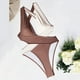 thumbnail image 5 of Gibobby Trajes de Baño Mujer Completo Traje de baño Monokinis para mujer Traje de baño Bikini Traje de baño Monokinis a juego con costuras de color(Café,G), 5 of 5