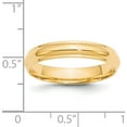 thumbnail image 3 of 14K Yellow Gold 14Ky 4mm Half Round With Edge Band Size 9 Made In United States hre040-9, 3 of 5