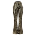thumbnail image 4 of VBARHMQRT Wide Leg Cargo Pants for Women Sequins Wide Leg Pants Fashion Shiny Hight Waist Flared Trousers Disco Dance Long Pants Party Streetwear Ladies Slacks Dressy Petite, 4 of 5