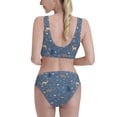 thumbnail image 5 of High Waisted Bikini Sets For Women, Deer Bear Chicken Hedgehog Flower Swimsuits Tummy Control, Two Pieces Bathing Suit, 5 of 8