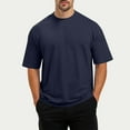 thumbnail image 6 of Mens T Shirts Drop Shoulder Crew Neck Short Sleeve Casual Basic Tee Shirt, 6 of 8