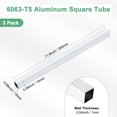 thumbnail image 3 of Tubo cuadrado de aluminio 6063 de 300 mm en paquete de 3, 15x15 mm de ancho exterior, 1 mm de grosor de pared, tubería de aluminio sin costura para construcción de marcos, 3 of 6