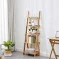 thumbnail image 5 of BALANBO 5 Tier Bookshelf & Leaning Ladder Shelf for Display & Storage Rack & Multipurpose Bamboo Organizer Shelves Furniture Home Office,for Living Room, Kitchen, Office  ?Natural?, 5 of 7
