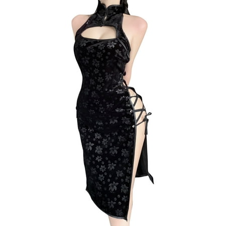 Zuwimk Plus Size Lingerie Black Women bodysuit Lace Mini Sheer V Neck Chemise See Through Nightgown Open Front Negligee Dress Black One Size