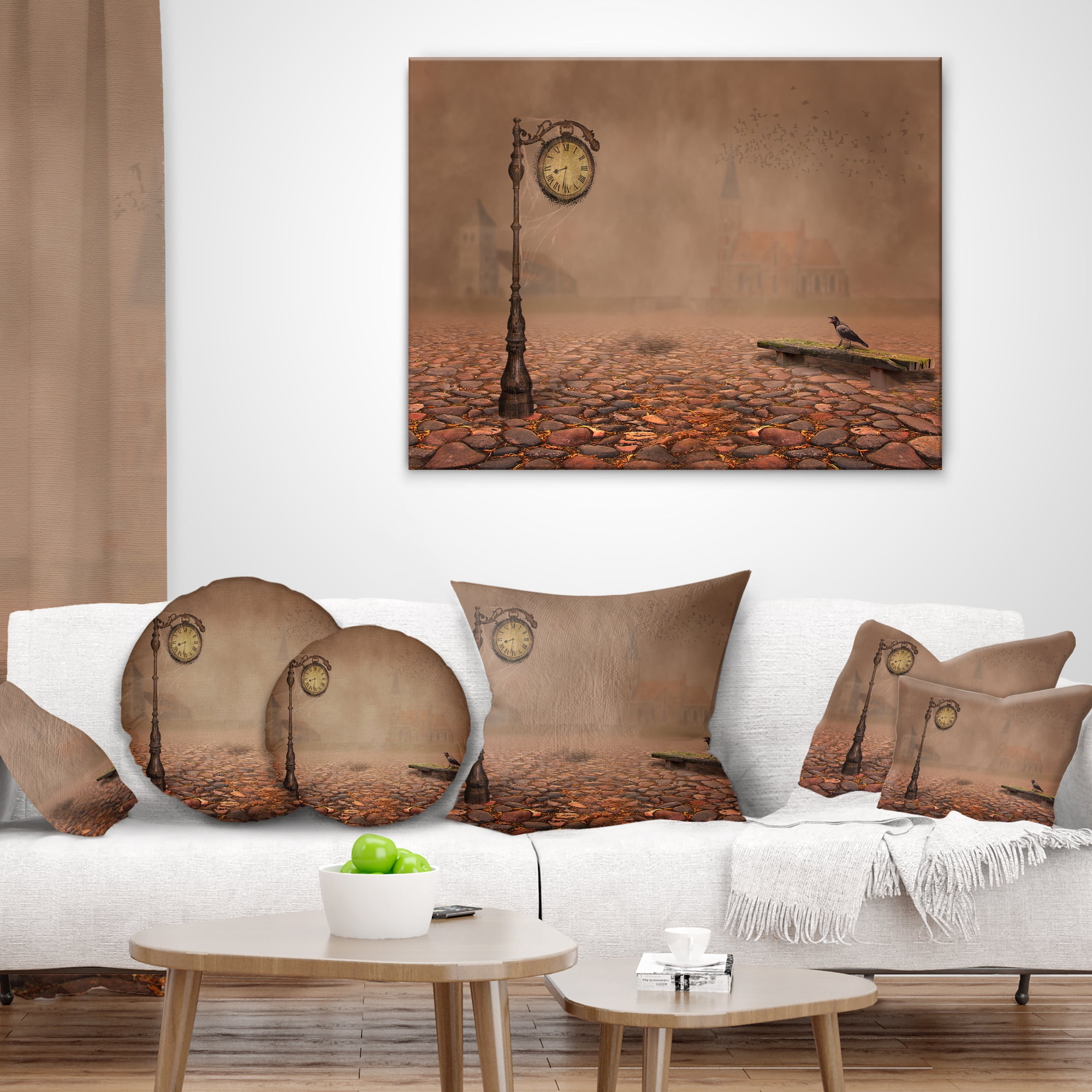 Designart Behind Old Time Landscape - Photography Throw Pillow - 12x20