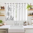 thumbnail image 2 of Spring Floral Kitchen Curtains 72 Inch Length, Modern Elegant Pastoral Flowers Black Grommet Top Bedroom Living Room Curtains, Light Filtering Cafe Curtain Drapes 2 Panels Set 104''x72'', 2 of 9