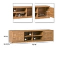 thumbnail image 4 of Walker Edison Modern 70" TV Stand with Storage Cabinets - Heritage Oak, 4 of 11