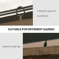 thumbnail image 5 of Outsunny 9.84' x 9.84' Gazebo Sidewall Set with Hooks/C-Rings, Brown, 5 of 9