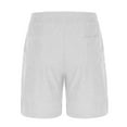 thumbnail image 7 of Havenre Men's Corduroy Shorts Lightweight Casual Elastic Waist Drawstring Lightweight Summer Beach Shorts with Pockets White M, 7 of 7