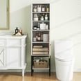 thumbnail image 5 of Costway 57" Bathroom Tall Cabinet with 1 Door and 4 Shelves Freestanding Floor Cabinet White, 5 of 10