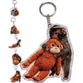 thumbnail image 3 of Punch Keychain Decoration | Cute Monkey Holding Plush Toy | Protect Punch The Monkey Keychain for Backpack Purse Car Keys(Mixed-4PCS), 3 of 9