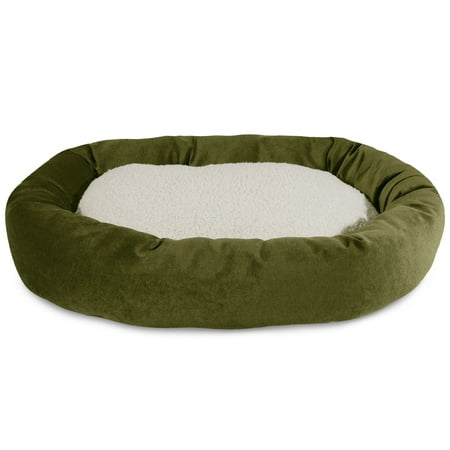 UPC: 0788995542506 | Majestic Pet | Villa Velvet Sherpa Bagel Pet Bed For Dogs  Fern  Medium