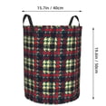 thumbnail image 2 of DouZhe Waterproof Collapsible Large Laundry Baskets, Vintage Houndstooth Plaid Prints Circular Hamper with Handles, 2 of 6