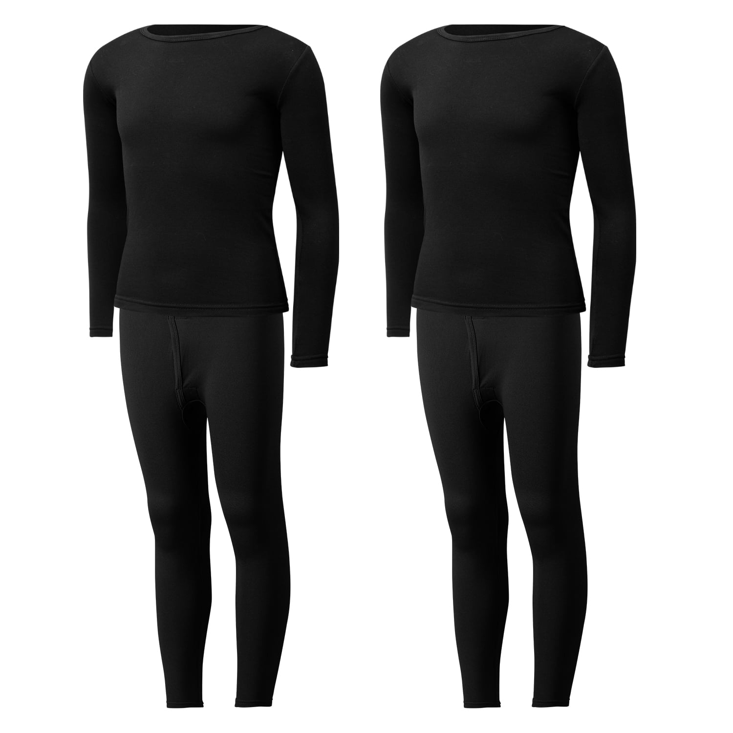 2 Pack Boys Thermal Underwear Set Fleece Lined Long Johns Kids Top