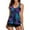 Purple, variant on Women's Two Piece Bathing Suits Trendy Color Block Printed Racerback Tankini Swimwear With Shorts Swimsuit Set Purple S
