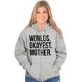 thumbnail image 3 of Worlds Okayest Mom Funny Mothers Day Womens Plus Size Graphic Zipper Hoodie Brisco Brands 3X, 3 of 5