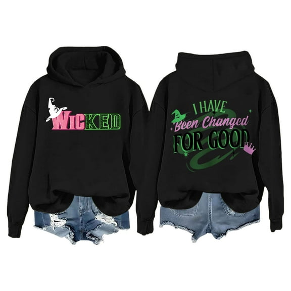 Oversized Hooded Sweatshirt for Women Letter Printed Crew Neck Hoodies Long Sleeve Lightweight Tunic Tops Fashion Clothes 2025