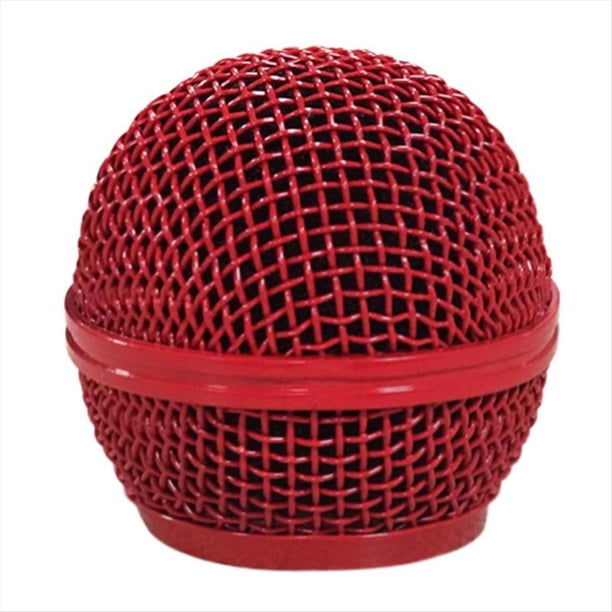 Rejilla de Micrófono Inalámbrica Accesorios para Micrófonos Cabezal de Rejilla de Micrófono de Metal para , SM58S, SM58LC y Más Rojo