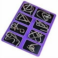 thumbnail image 1 of Metal Brain Teaser Puzzle Ring, Usavan Challenging Interwoven Iron Ring Game, 8-Piece Set Educational Thinking Toy for ChildrenAdults, 1 of 1