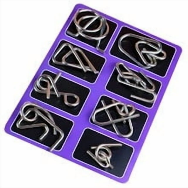 Metal Brain Teaser Puzzle Ring, Usavan Challenging Interwoven Iron Ring Game, 8-Piece Set Educational Thinking Toy for ChildrenAdults