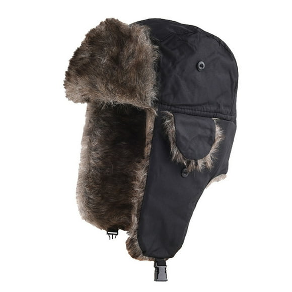 Gorro ruso unisex para hombre y mujer, cálido con orejeras, gorro de esquí de invierno