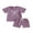 Purple, variant on Toddler Baby Girl Summer Outfits 6 12 18 24 Months 2T 3T 4T Bow Embroidery Crew Neck Short Sleeve T-Shirt with Shorts 2 Pcs Clothing Set