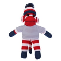Made by Aliens 10 Inch Patriot Sock Monkey with Tee Plush Stuffed Animal Personalized Gift - Custom Text on Shirt - Great Present for Mothers Day, Valentine, Graduation, Birthday (Heather-Gray)