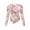 Pink Butterfly Cherry Blossom, variant on Xoenoiee Brown Cow Pattern Women's Long Sleeve T Shirts Crew Neck Slim Fit Tops Dressy Ruched Basic Tee Y2k Going Out Shirts Irregular Hem Blouser, S