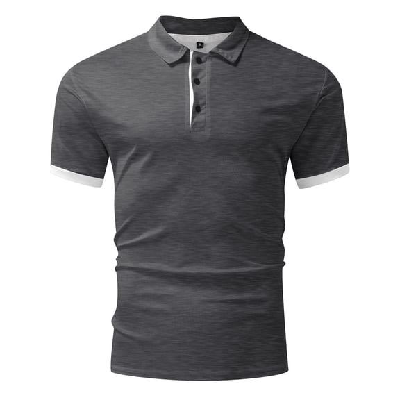 Gubotare Polo Shirt Men's Performance Dry Fit Tech Golf Polo Shirts with Chest Pocket, Short Sleeve Active T Shirts,Dark Gray 3XL