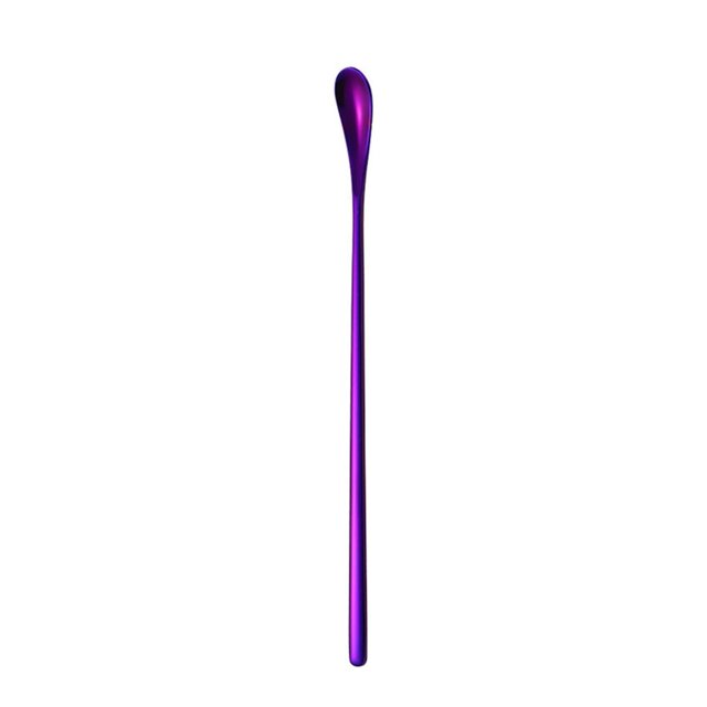 KERISTY 1/7 piezas de cucharas de café con mango largo de acero inoxidable con estilo para helado con leche y sundae