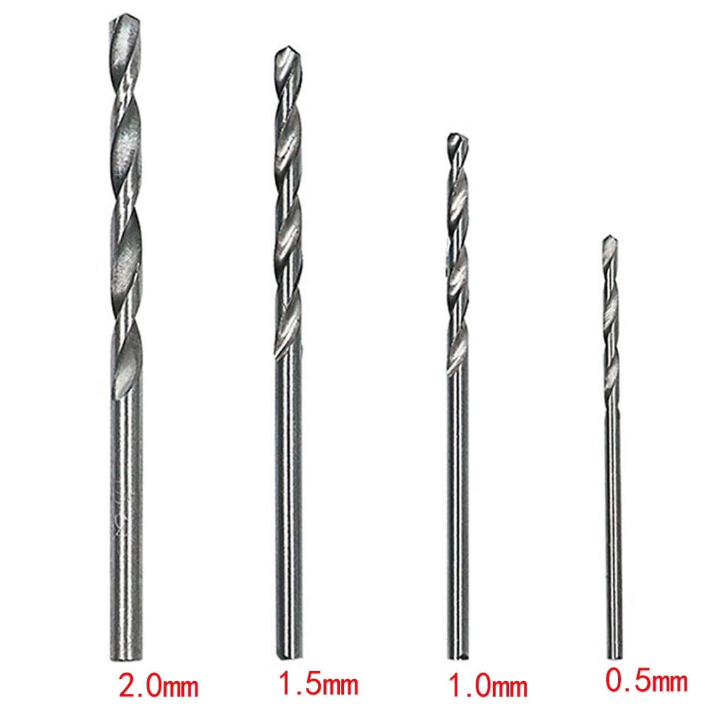 40 Pcs Mini Drill HSS Bit 0.5mm-2.0mm Straight Shank PCB Twist Drill Bits Set US