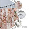 thumbnail image 4 of Extra Long 72Wx84H Shower Curtain for Bathroom Decor Bridal Floral Elegant Wedding Flower Pink Rose Blossom Women Girl Spring Art Printed Fabric Polyester Waterproof 12 Pack Plastic Hooks, 4 of 6