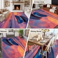 thumbnail image 5 of 5'x7' Area Rugs, Summer Beach Indoor Outdoor Area Rug for Living Room Bedroom, Boat Gradient Orange Sunset Natural Scenery Washable Bathroom Rugs Kitchen Floor Carpet Mats Home Decor Aesthetic, 5 of 8
